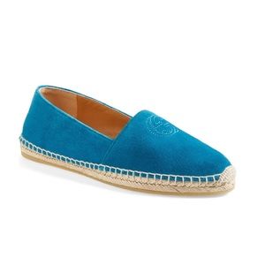 EUC Gucci Pilar Espadrille Flat in Deep Cobalt Suede